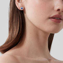 Load image into Gallery viewer, 1735 Round Sapphire Stud Earrings