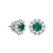 Load image into Gallery viewer, 1735 Round Emerald Studs (50% Deposit)