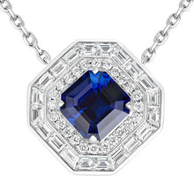 Load image into Gallery viewer, Jewelled Vault Sapphire Pendant &amp; 1735 Round Sapphire Stud Earrings