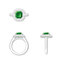 Load image into Gallery viewer, Emerald &amp; Diamond Jewelled Vault Ring Balance