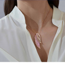 Load image into Gallery viewer, Wings Embrace 18ct Rose Gold Pink Sapphire Slider Pendant