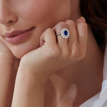 Load image into Gallery viewer, 1735 Double Cluster Sapphire Ring (50% Deposit ONLY)