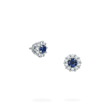 Load image into Gallery viewer, 1735 Round Sapphire Stud Earrings