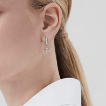 Load image into Gallery viewer, Tudor Rose Mini Icons Diamond Drop Earrings In 18ct Rose Gold