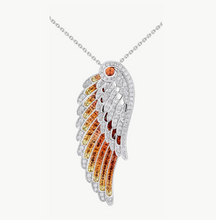 Load image into Gallery viewer, Wings Embrace 18kt RG Earrings &amp; 18kt WG 'Phoenix' Pendant